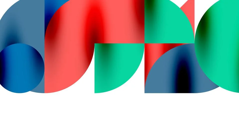 Shadow effect shiny circles and round triangles geometric modern art. Vector Stock Illustration