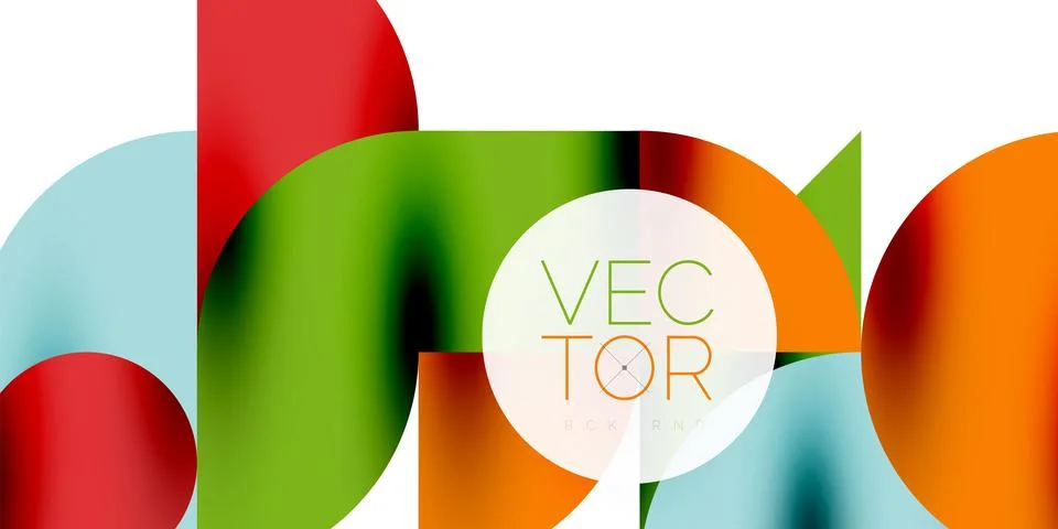 Shadow effect shiny circles and round triangles geometric modern art. Vector Stock Illustration