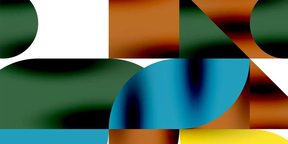 Shadow effect shiny circles and round triangles geometric modern art. Vector Ilustración de archivo