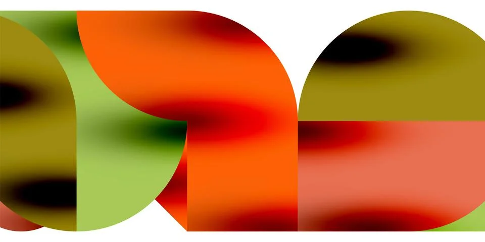 Shadow effect shiny circles and round triangles geometric modern art. Vector Stock Illustration