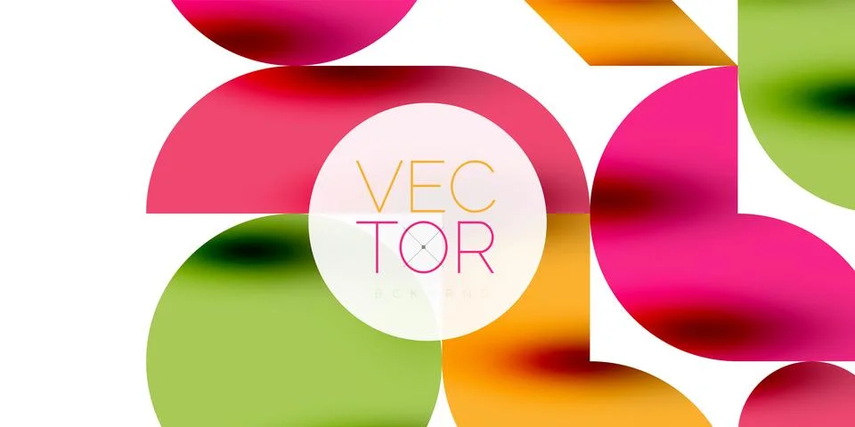 Shadow effect shiny circles and round triangles geometric modern art. Vector Stock Illustration