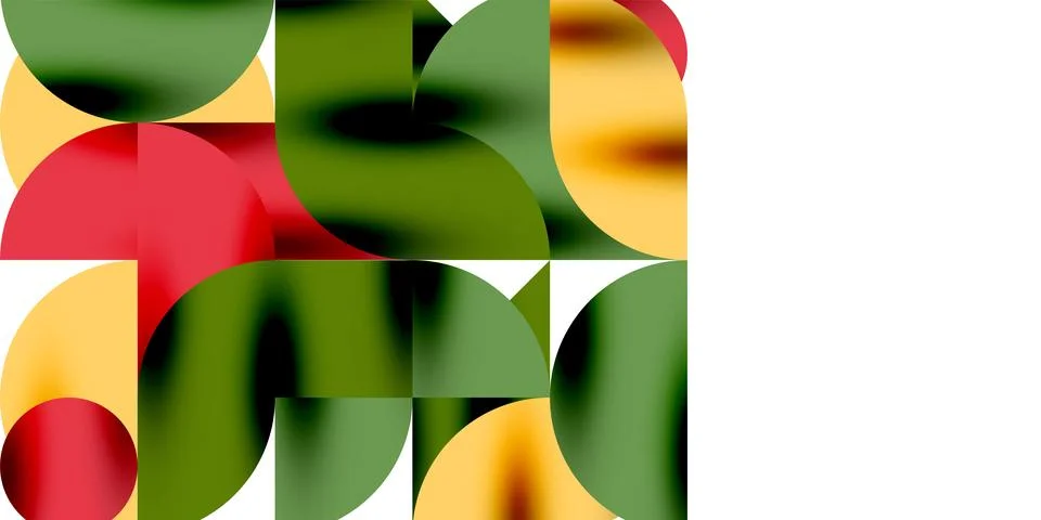 Shadow effect shiny circles and round triangles geometric modern art. Vector Stock Illustration