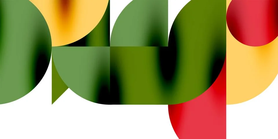 Shadow effect shiny circles and round triangles geometric modern art. Vector Stock Illustration