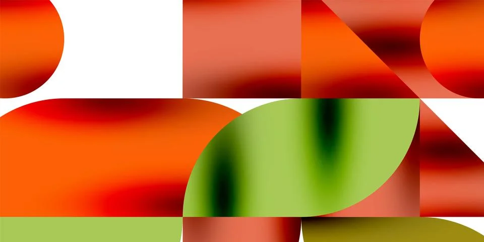 Shadow effect shiny circles and round triangles geometric modern art. Vector Stock Illustration
