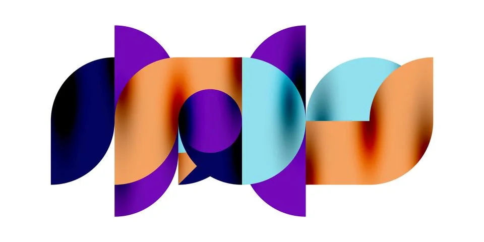 Shadow effect shiny circles and round triangles geometric modern art. Vector Stock Illustration