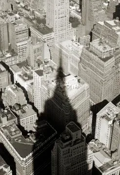 Shadow of empire state building Stock Photos