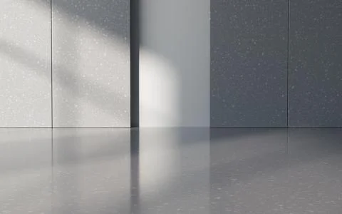 Shadow in the empty room, 3d rendering. Illustrazione stock