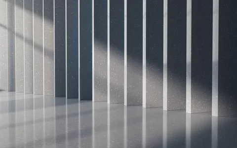 Shadow in the empty room, 3d rendering. Stock Illustration