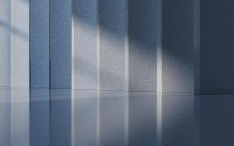 Shadow in the empty room, 3d rendering. Stock Illustration