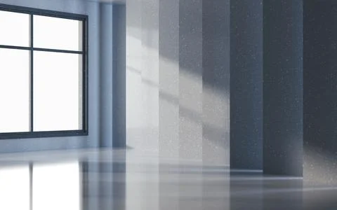 Shadow in the empty room, 3d rendering. Stock Illustration