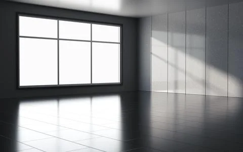 Shadow in the empty room, 3d rendering. Stock Illustration
