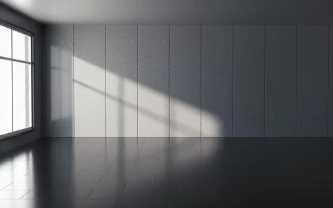 Shadow in the empty room, 3d rendering. Stock Illustration