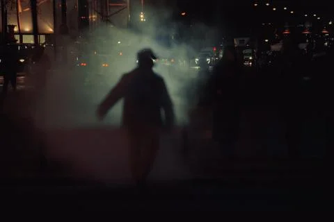 Shadow in the fog 스톡 사진
