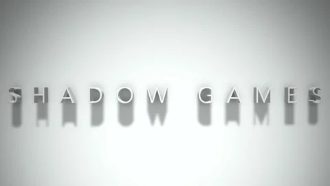 Shadow games 3D title animation white text on a white background Stock Footage 298374816