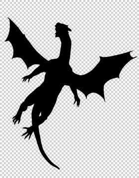 Shadow of great and powerful flying dragon. It spread its wings and goes up Stock Illustration