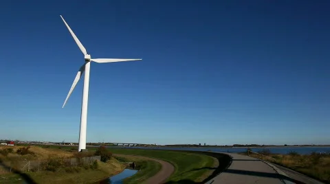 Shadow on the ground and windmill in the sky Video stock 875435