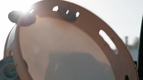 Shadow Of The Hand Playing The Tambourine Stock Footage 291197859