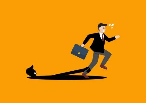 Shadow hand pulling a businessman Illustrazione stock