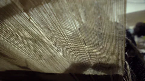 Shadow of the hands of an old lady weaving Stock Footage 336173140