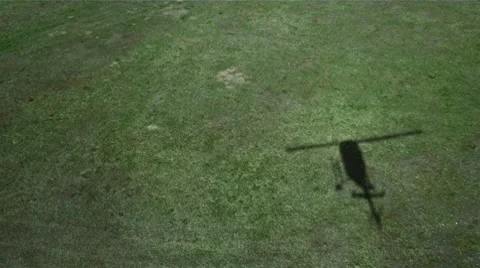 Shadow of Helicopter Landing. Stock Footage 8656513