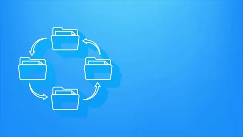 Shadow icon with file exchange. Cloud storage icon. Data storage. Motion Graphic Stock Footage 169284062