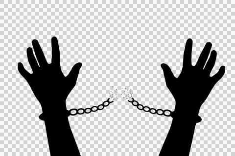 Shadow image of human hand chain is absent. Get free	 Stock Illustration