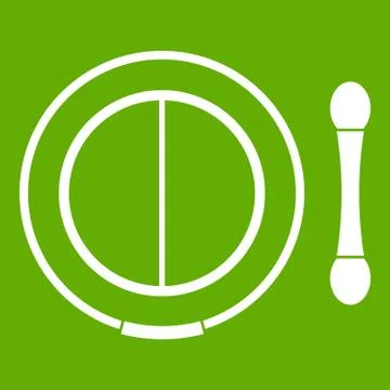 Shadow kit with applicator icon green Stock Illustration