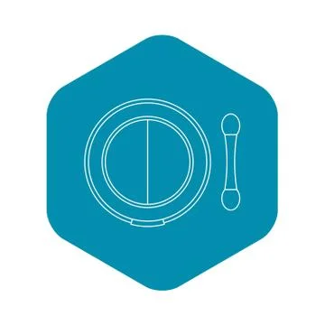 Shadow kit with applicator icon, outline style Stock Illustration