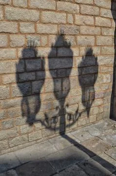 Shadow of lamp post Stock Photos