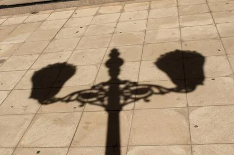 Shadow of a lamppost Foto stock