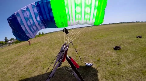 Shadow of landing skydiver Video stock 68858863