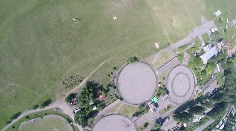 Shadow of landing skydiver from the head point of view Video stock 57667235