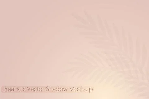 Shadow Leaves Mockup Overlay Effect. Realistic transparent vector branches on Stock Illustration