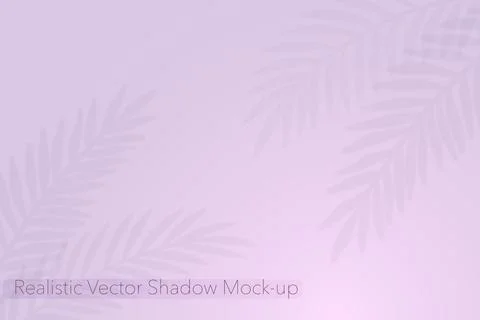 Shadow Leaves Mockup Overlay Effect. Realistic transparent vector branches on Stock Illustration