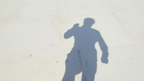 Shadow of a man dancing POV Stock Footage 99207847