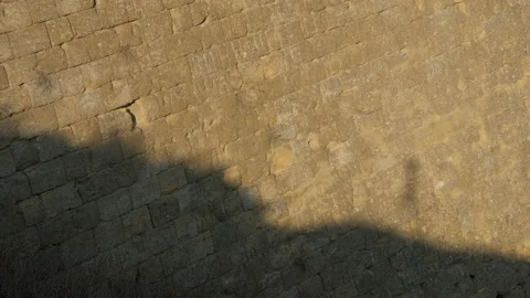 Shadow of man on the fortress wall 3 Stock Footage 126970190