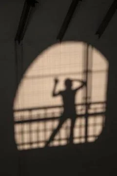 Shadow of a man in an oval Stock Photos