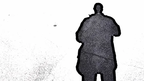 The shadow of a man on the pavement. Stock Footage 194347555