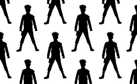 Shadow of a man seamless pattern on a white background. Stock Illustration