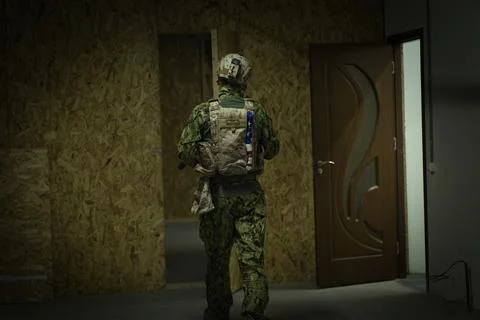 Shadow of a man with a weapon Stock Photos