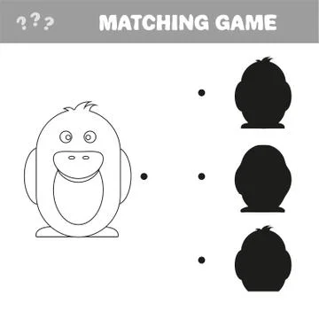 Shadow matching game for children. Find the right shadow Stock Illustration