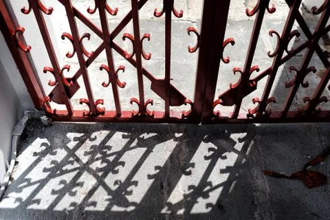 Shadow of Metal Gate. Stock Photos
