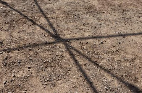 Shadow of a metal structure Stock Photos