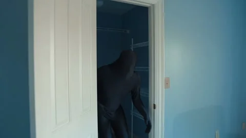 Shadow monster in closet Stock Footage 152350702