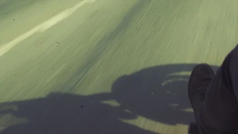 Shadow of motorcycle and biker on the road Stock-Footage 80919799