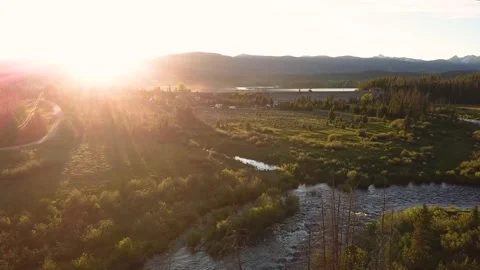 Shadow Mountain Reservoir Sunset 02 | Granby, Colorado | 4K Drone Footage Stock Footage 259908234