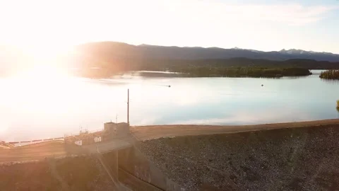 Shadow Mountain Reservoir Sunset 04 | Granby, Colorado | 4K Drone Footage Stock Footage 259900377