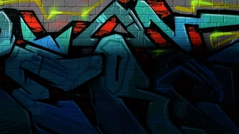 Shadow moving along a Graffiti wall. Timelapse Stock Footage 171249838