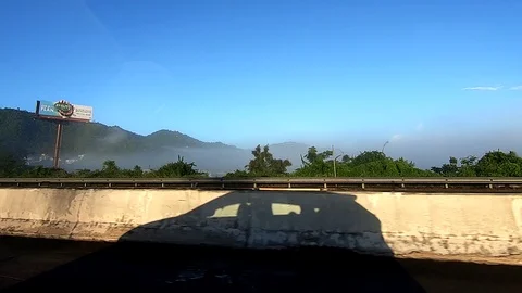 Shadow of a Moving Car in The Highway Stock Footage 129522467