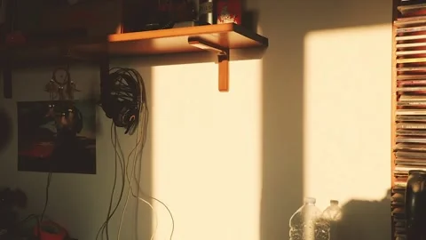 Shadow moving on desk wall Stock-Footage 153166833